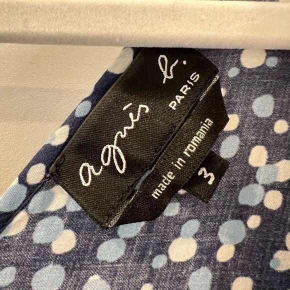 Agnes B Women’s US 10 Blue Polka Dot Cropped One Piece Jumpsuit Pockets Cotton - Picture 11 of 15